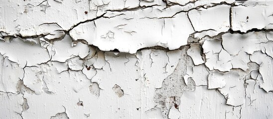 Aufkleber - Old wall with white peeling paint creating a textured background, ideal for a copy space image.