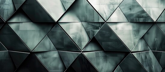 Fototapete - Gray rhombus and glass geometric background with copy space image for text.