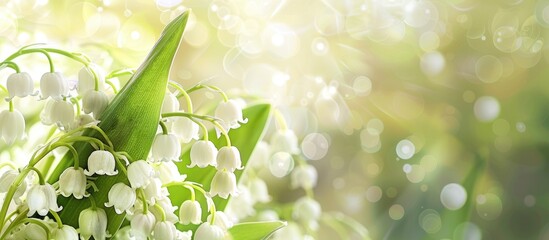 Aufkleber - A beautiful lily of the valley with copy space image