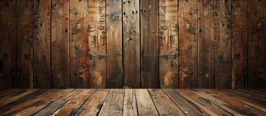 Poster - Vintage wooden backdrop with copy space image
