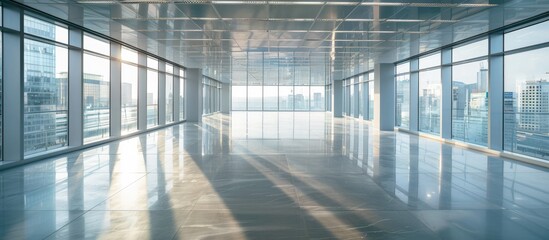 Poster - Modern office building providing copy space image on the empty floor