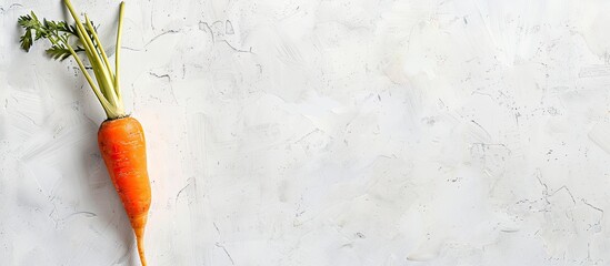Poster - A vibrant carrot placed on a clean white backdrop great for a copy space image