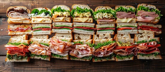 Aufkleber - An array of sandwiches with assorted fillings suitable for any occasion with copy space image