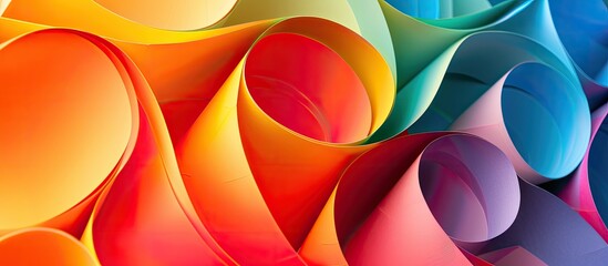 Fototapete - Colorful paper creating a vibrant multi colored background an abstract copy space image