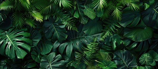 Aufkleber - Tropical leaves create a creative natural background with a jungle vibe ideal as a nature themed copy space image