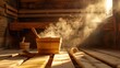 © Sirichat. Camphol - Photo of sauna equipment in the steam room
