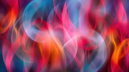 Poster - Abstract photography showcasing a dynamic interplay of vibrant colors and light, resulting in a captivating display of swirling shapes and ethereal textures