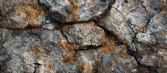 Poster - Close up photo displaying a textured rock surface ideal as a natural background for designs offering a seamless rough unrefined and rustic backdrop with copy space image