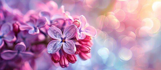 Aufkleber - Close up of a stunning lilac flower against a blurred background with ample copy space image