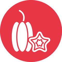 Poster - carambola glyph circle icon