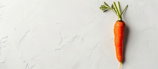 Poster - A vibrant carrot placed on a clean white backdrop great for a copy space image