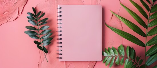 Aufkleber - High quality clean notepad on a pink background with ample copy space image
