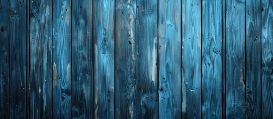 Fototapete - Beautiful blue wood texture background with copy space image