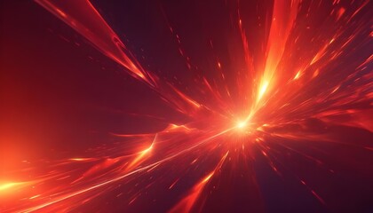 Wall Mural - Colorful abstract red waves of light with a bright center and radiating energy