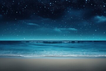 Wall Mural - Night beach sky sea.