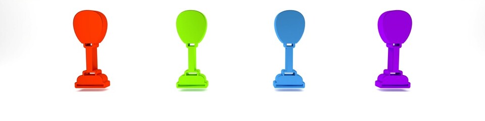 Sticker - Colorful Punching bag icon isolated on white background. Minimalism concept. 3D render illustration