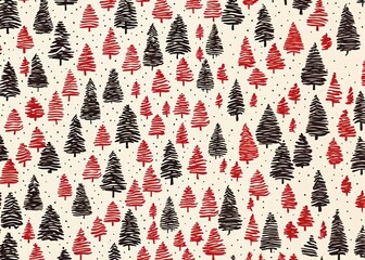 Sticker - Santa pattern many nature line backgrounds. .