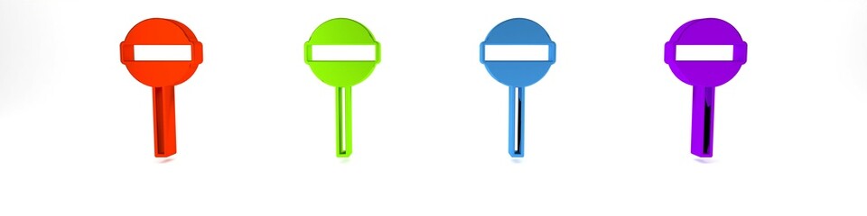 Poster - Colorful Lollipop icon isolated on white background. Food, delicious symbol. Happy Halloween party. Minimalism concept. 3D render illustration