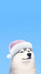 Poster - Husky selfie cute wallpaper cartoon animal mammal.