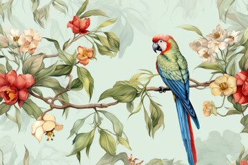 Poster - Parrot toile wallpaper animal bird.