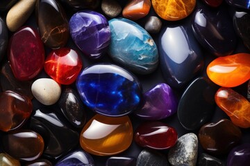 Canvas Print - Gemstones backgrounds jewelry pebble.