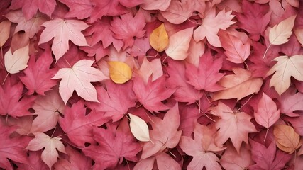 Wall Mural - pink autumn leaves abstract background design