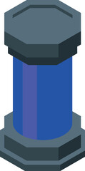 Poster - Isometric illustration of a magic energy source glowing in blue