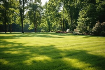 Wall Mural - Lawn land scape aesthetic outdoors woodland nature.