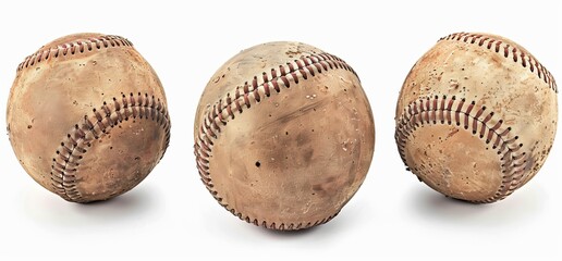 Wall Mural - An isolated baseball set on a white background with a clipping path