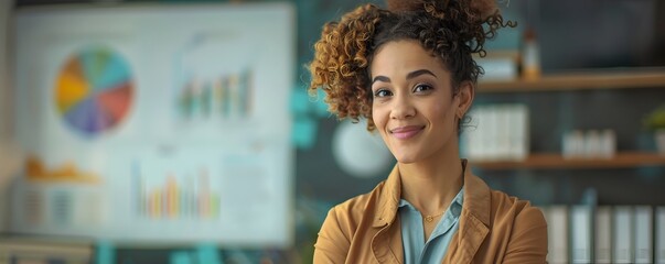 Poster - Confident Woman Leading Successful Business Presentation for Engaged Audience