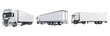 © Moeen - White truck with cargo trailer isolated on transparent background