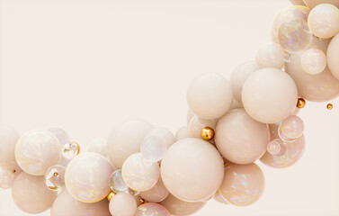 Aufkleber - Abstract 3d podium background with luxury crystal geometric spheres.