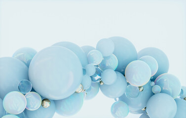 Aufkleber - Abstract 3d podium background with luxury crystal geometric spheres.