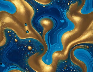 Texture color abstract background pattern art paint liquid blue effect, background gold mineral