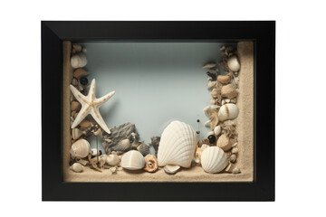 Wall Mural - shadow box picture frame with a deep recess for displaying 3D objects or memorabilia, isolated on a white background