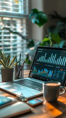 Poster - Interactive Budget Planner on Laptop for Organized Financial Planning