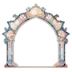 Canvas Print - Arch art nouveau architecture white background creativity.