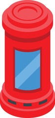 Poster - Red mailbox standing on a street corner, waiting for people to drop their letters and postcards