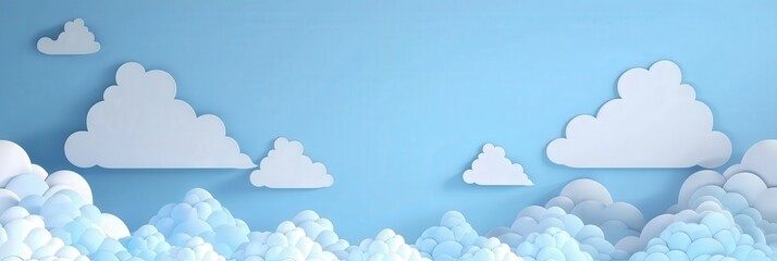 Wall Mural - Paper Clouds Illustration