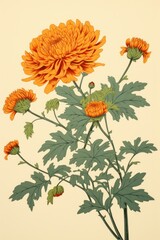 Wall Mural - An isolated marigold flower plant herbs.