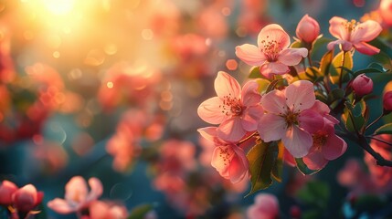 Poster - a close up of a flower with the sun in the background