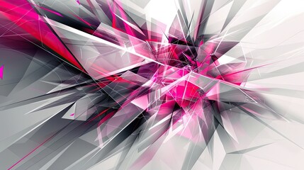 Wall Mural - Sophisticated abstract design with grey patterns neon pink highlights and light effects