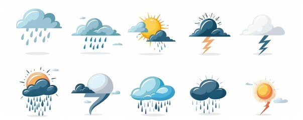 a collection of different types of clouds and weather conditions.