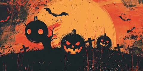 Wall Mural - Trendy Halloween Poster