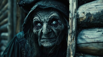 Wall Mural - old scary witch