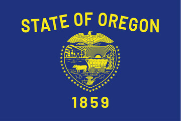 flag of oregon, symbol of usa federal state. full frame federal flag of oregon features field of blu