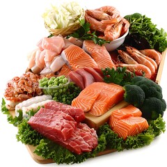 Wall Mural - Fresh Seafood and Fish Variety Platter