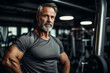 © Tetiana - Beautiful elderly people attending gym having healthy lifestyle way of life, modern indoors sports space, Generative AI