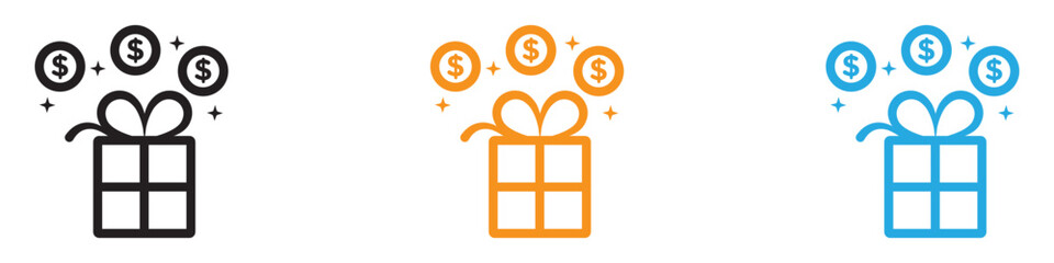Poster - Cash bonus icon vector logo set collection for web app ui