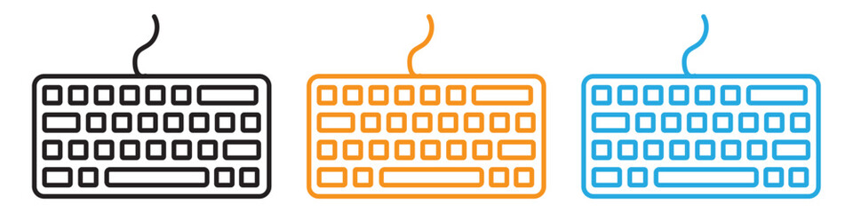Fototapete - Keyboard icon vector logo set collection for web app ui